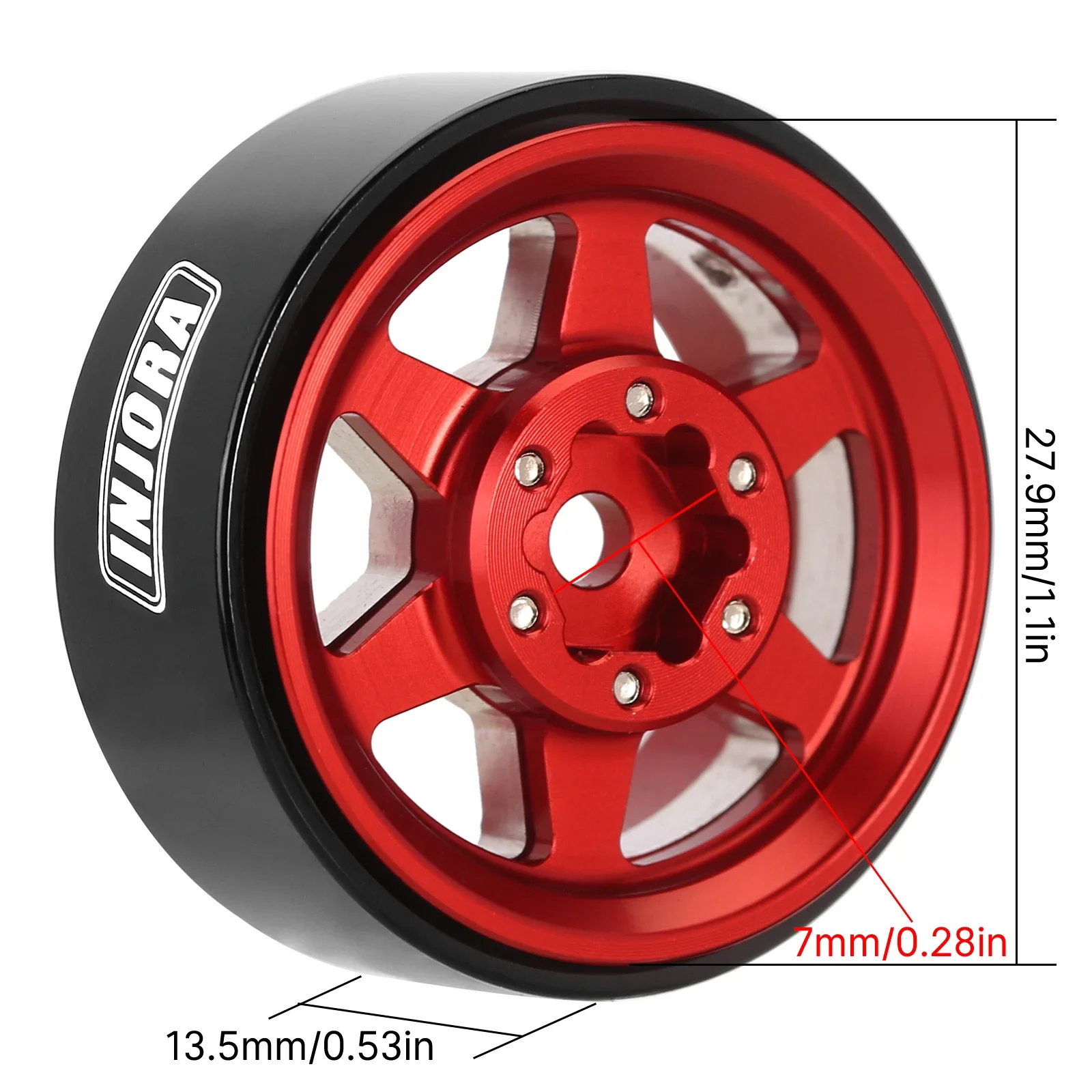 Aluminium 1.0 Plus Beadlock Wheel Rims for 1/24 1/18 RC Crawler SCX24 TRX4M FCX24 (W1104 W1105 W1106)