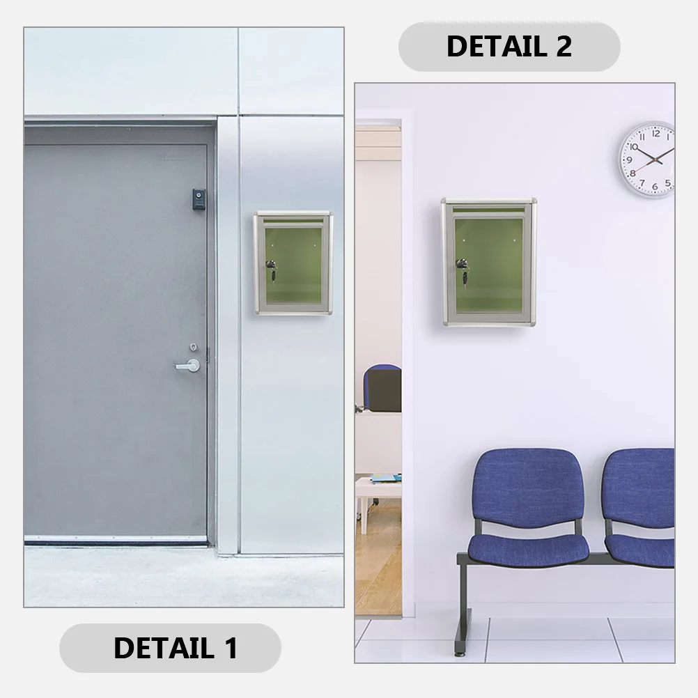 

2Pcs Wall Mounted Mailbox with Lock Weather Resistant Metal Box for Home Office Voting Ballot Complaint Letter Box