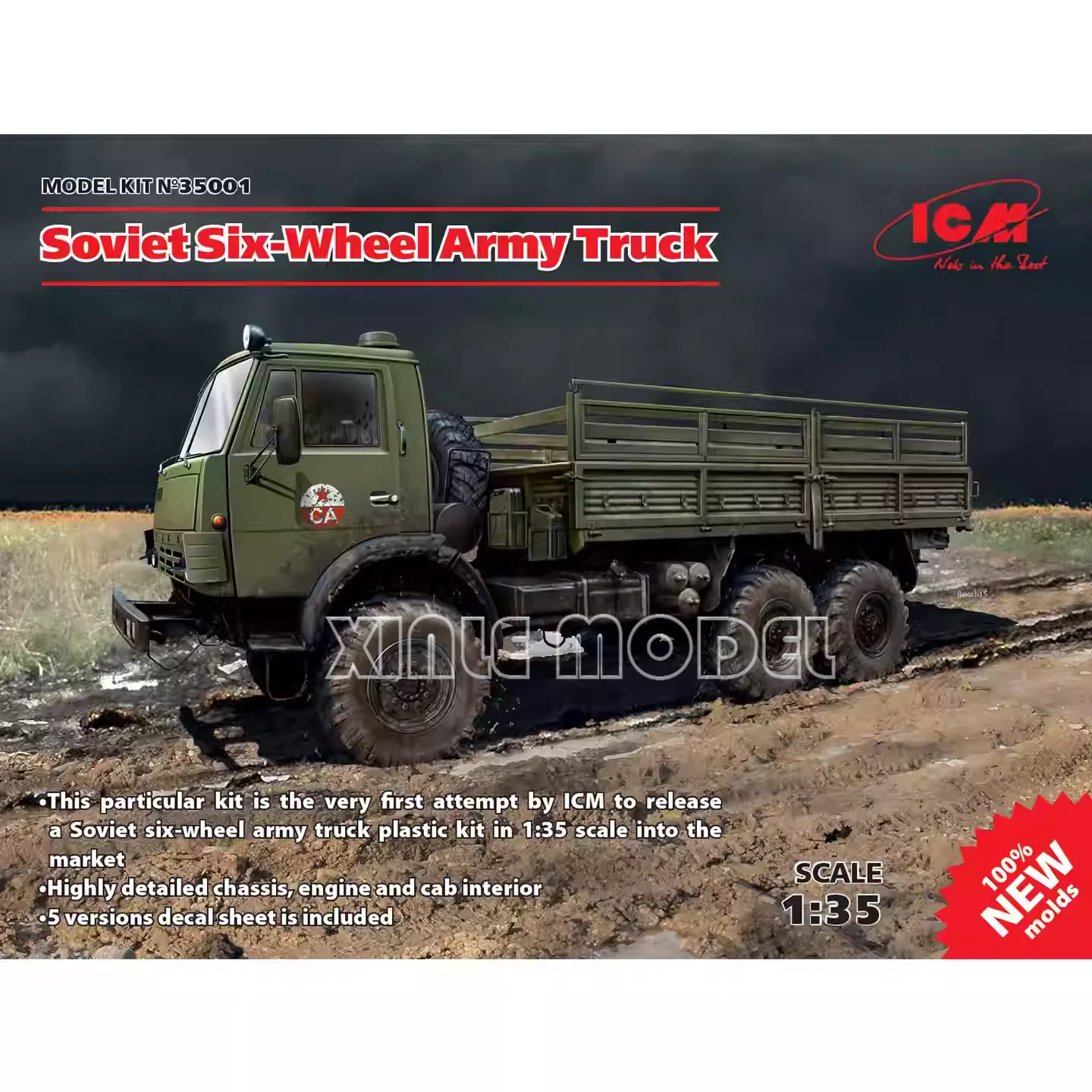 

ICM plastic assembly model kit 35001 KamAZ-4310 Soviet transport truck 1/35