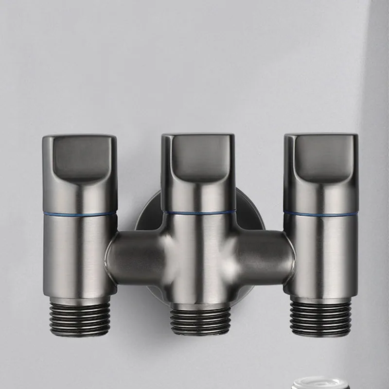 G1/2 Triangle Valve One Into Three Out Water Angle Valve Washing Machine Toilet Stop Valve Multi-function Tap