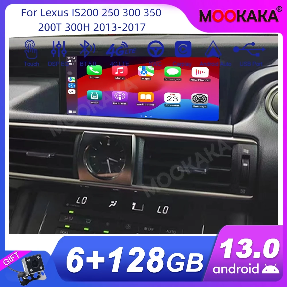 For Lexus IS200 250 300 350 200T 300H 2013-2017 Android Car Radio 2Din Stereo Receiver Autoradio Multimedia Player GPS Navi Head