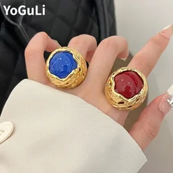 Fashion Jewelry Pretty Design Geometric Big Rings For Women Female Gifts Hot Sale Finger Accessories 2024 Trend New