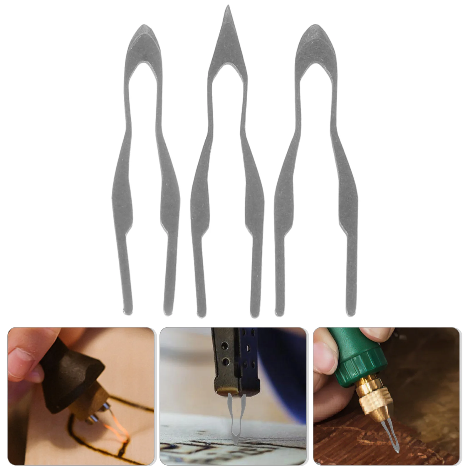 3ชิ้นปลายปากกาเผาไม้ปลายปากกาเขียนไม้ปลายปากกาเขียนอักษรสำหรับเปลี่ยน