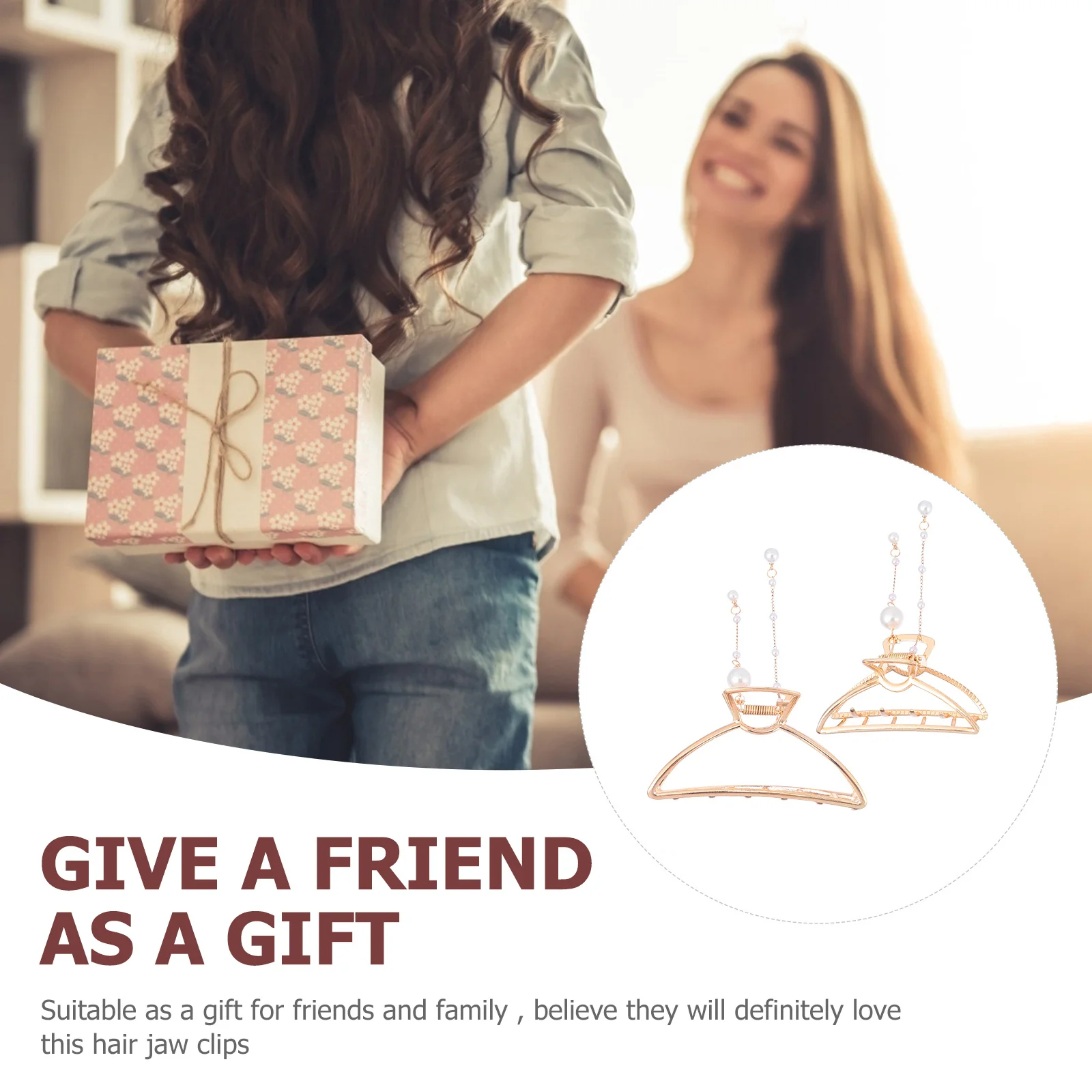 

2pcs Pearl Tassel Claw Clips Durable Stylish Clamps For Long Hair Lightweight Portable Barrettes Elegant Hair Styling