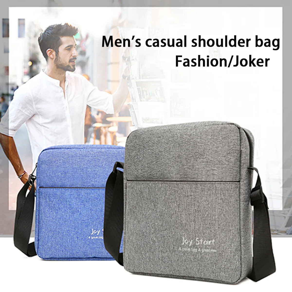 

Men'S Shoulder Bag Mobile Phone Bag Simple And Durable Oxford Cloth Light And Large Capacity Commuter Travel Slung Small Bag.