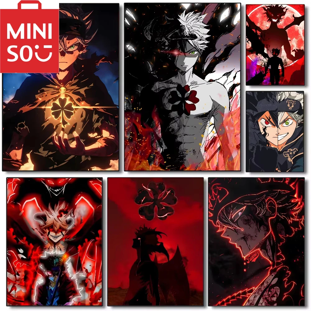 MINISO DIY pintura al óleo por número Anime trébol negro decoración del hogar pared salón café Bar decoración de la habitación el mejor marco de regalo