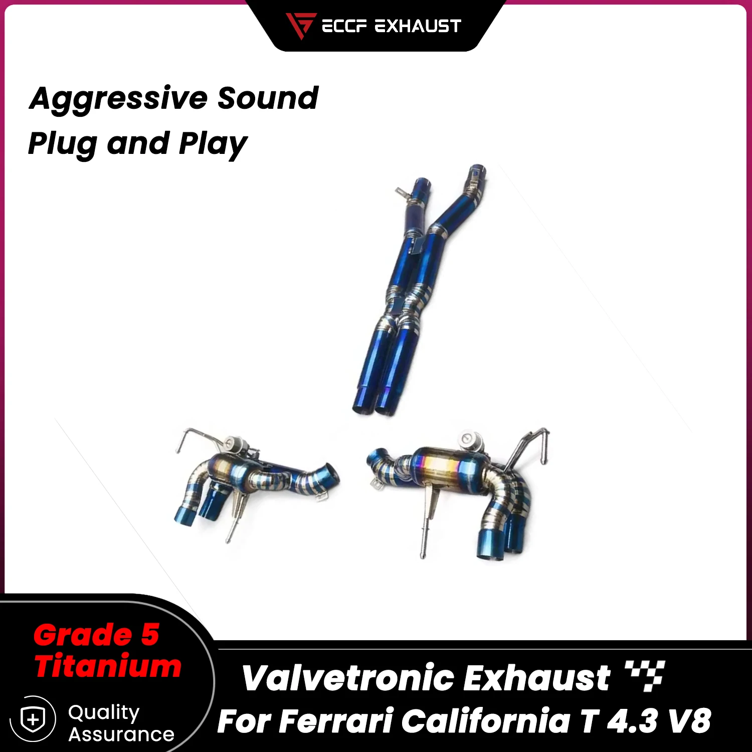 

Pneumatic Valve TItanium Sporty Catback Exhaust for Ferrari California T 4.3 V8 Freely Adjustable Sound Control