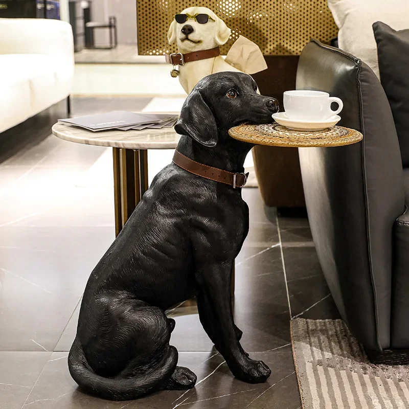 Housewarming new home balcony ornament, living room floor simulation dog decoration