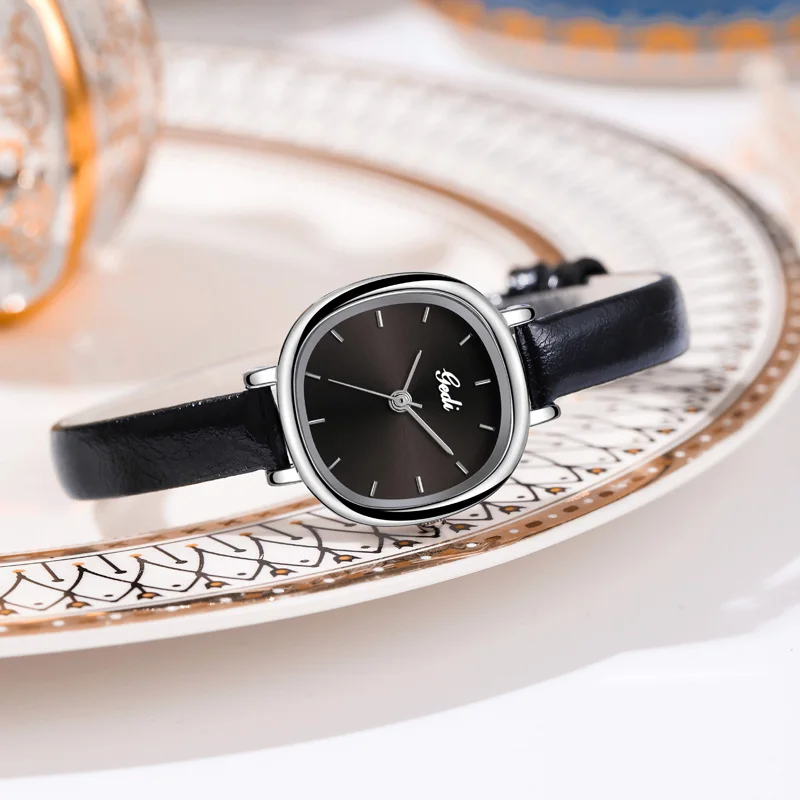 Korean simple small plate women's watch niche leather belt student exam watch quartz waterproof ladies watch