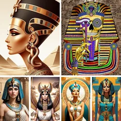5D DIY Diamond Painting Egyptian Hieroglyphs Cleopatra Art Rhinestone Mosaic Decoration Picture Cross Stitch Kit