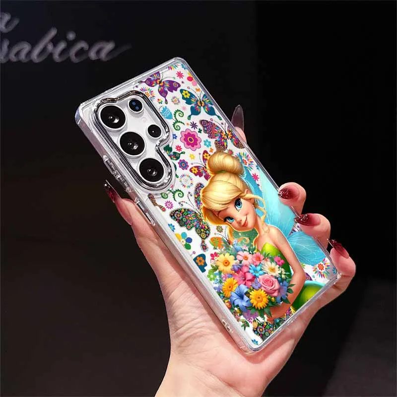 ديزني تينكر بيل لسامسونج S25 EDGE S24 S23 S22 S21 S20 S10 FE نوت 20 الترا زائد شفافة لينة جراب هاتف Funda سيليكون