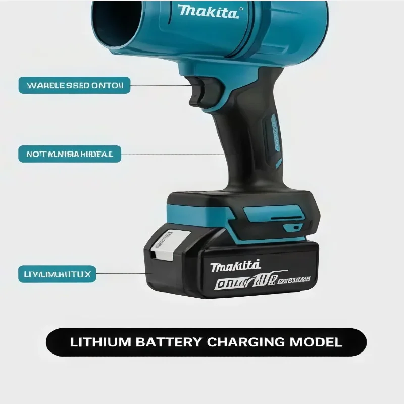 ماكيتا منفاخ عنيف توربو مروحة نفاثة 30000 دورة في الدقيقة منفضة هواء كهربائية سرعة الرياح توربو قابلة للشحن مع أداة تنظيف السيارة الخفيفة #5