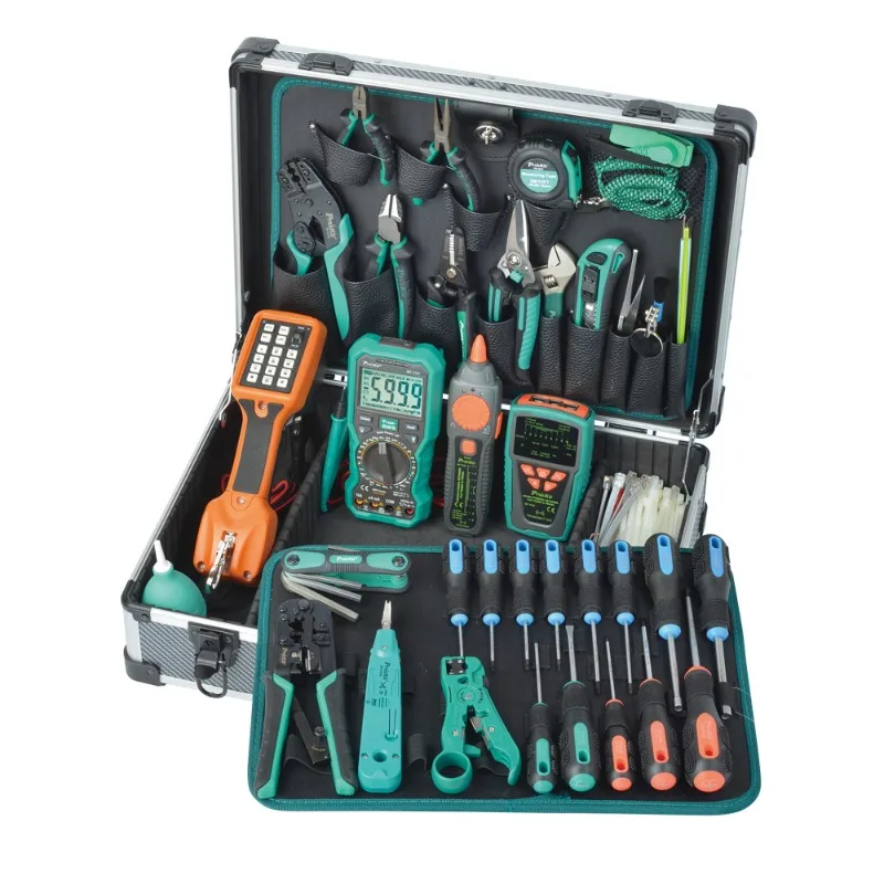 

Pro'sKit Tools PK-1938M PK-1938M1 Professional Telecom и Network Tool Kit с PK-1938M5 ~