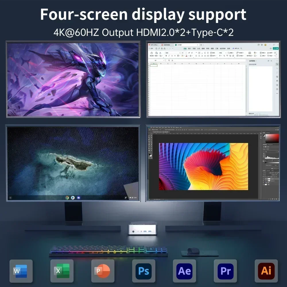 SZBOX Z88 Ryzen 7 8845HS كمبيوتر صغير معدني CNC Win11 DDR5 5600Mhz 32GB 1TB SSD 2.5G Lan Wifi6 BT5.2 مكتب ألعاب كمبيوتر صغير كمبيوتر