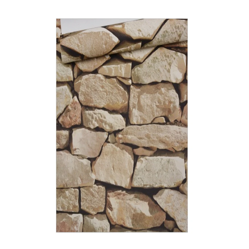 3D Brick Stone Wall Sticker Roll PVC Wall Mural for Bedroom Sofa Backdrop Retro Faux Rock Wallpaper Home Decoration Art