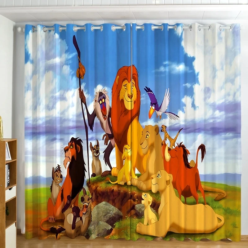 Cartoon Curtain Gift the Lion King Simba Curtain Custom Curtains for Living Room Blackout Curtains Rideaux Pour le Salon