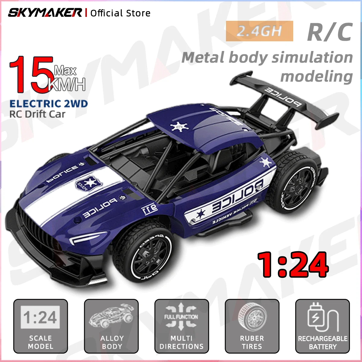 

Sulong 1/24 Metal RC Car Toys SL209 2.4G Remote Control Mini Scale Model Vehicle Electric Metal RC Car Toys for Boys Gift