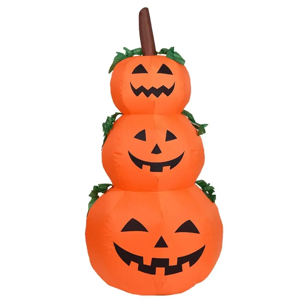 20CM Halloween Inflatable Pumpkin With LED Outdoor Decoration Horror Home Garden Courtyard Tombstone Decoration Haunted Props