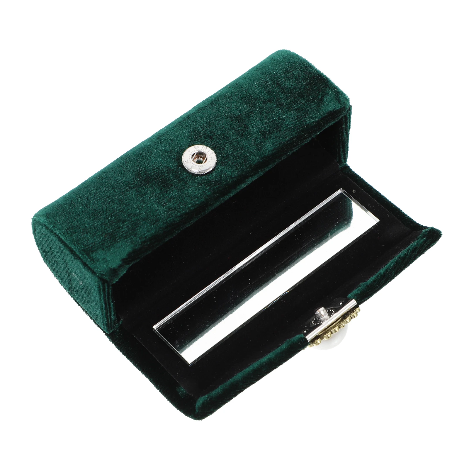 

Retro Style Lipstick Case Velour Compact Lightweight Storage Box Mirror Portable Lip Balm Holder Compact Lipstick