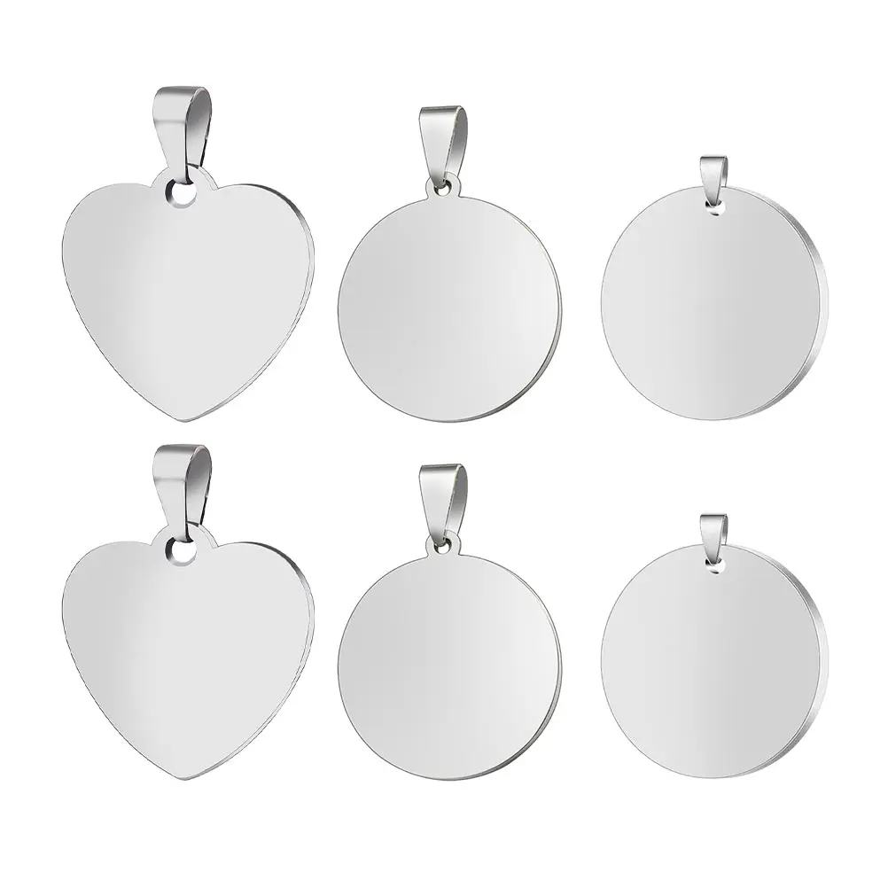 

Stainless Steel Dog Tags Blank Pendants DIY Craft Key Chain Engravable Stamping Metal Accessories Jewellery Parts