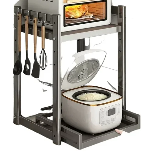Kitchen Multi-Function Storage Ra Microwave Oven Air Fryer Tabletop Rice Cooker Organizer Home Organization Utili Elf