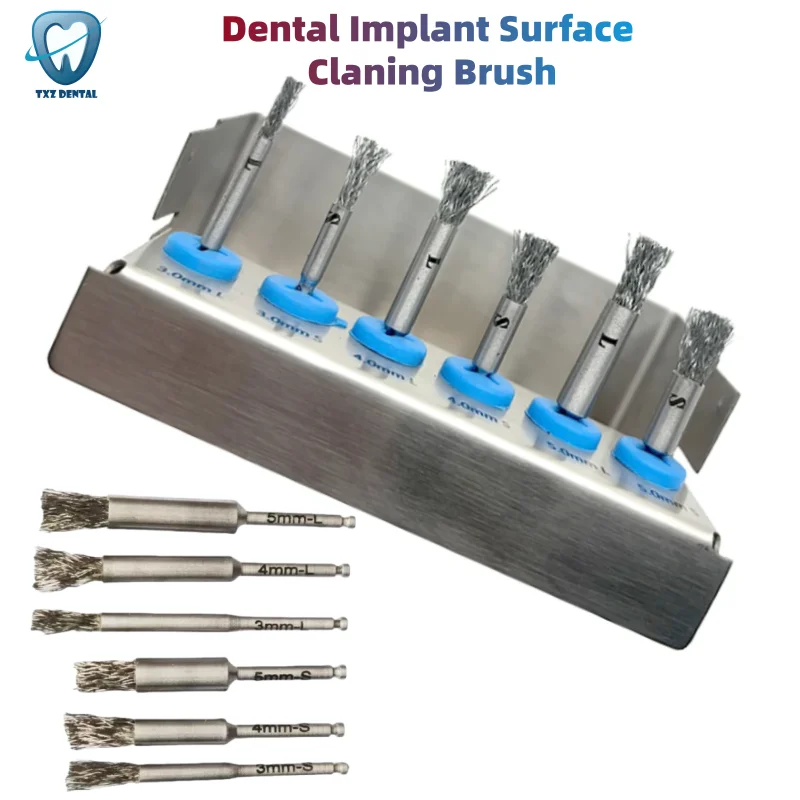 New Dental Implant Surface Cleaning Brush Threaded Implant Maintenance Titanium Brush Oral Care Cleaning  Restoration Tools