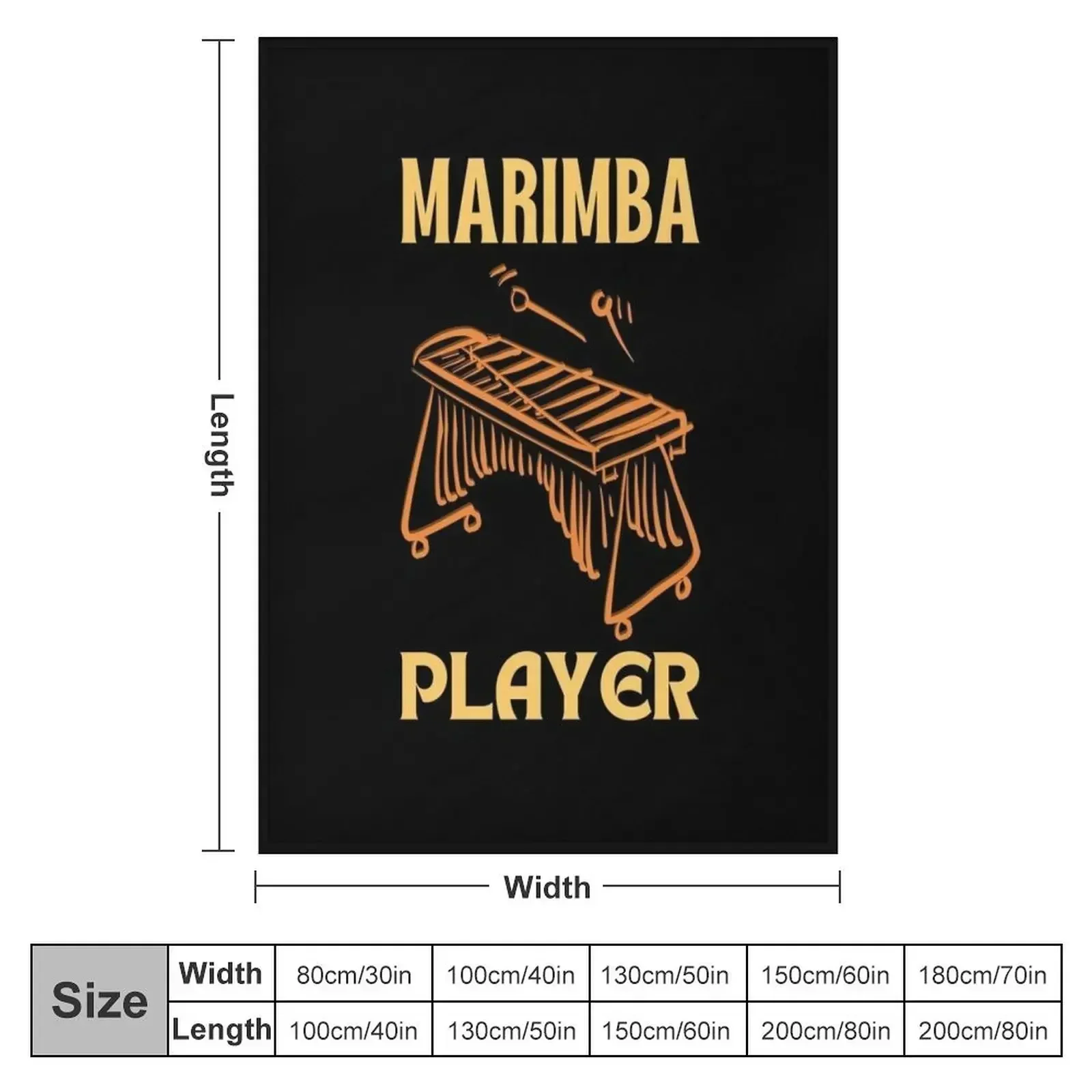 Marimba Player Throw Blanket couch cozy soft plush fuzzy picnic outdoor blanket