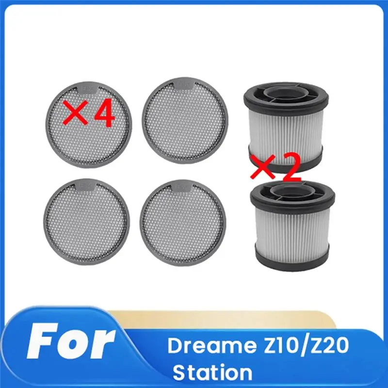 Y42A-6 Pcs Filter And Filter Cotton For Dreame Z10/Z20 Station Sweeping Robot Accessories Robot Cleaner Parts Replacement