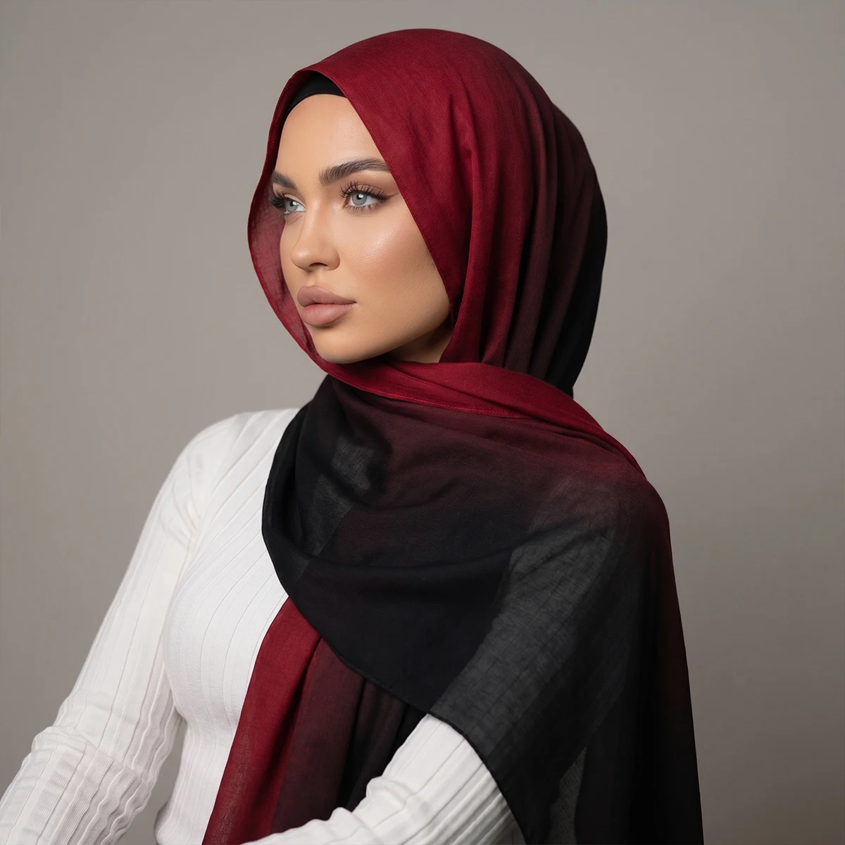 

2026 Viscose Gradient Hijab Women Muslim Scarf Shawls Abaya Women Veil Headscarf Wraps Plain Islamic Turban Headbands Foulard