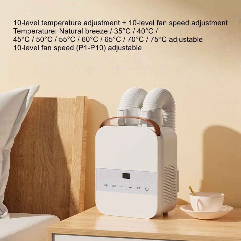 Electric Blanket & Clothing Dryer, 4-in-1 Portable Heater for Quilts, Clothes, Shoes & Pet Drying with Mite Removal
