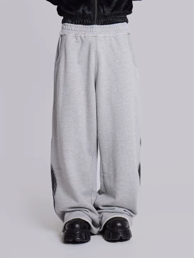 Herbst- und Wintersaison Herren Casual High Street Loose Hose American Vintage Print Gothic Elastic Bottoms Y2k Kleidung