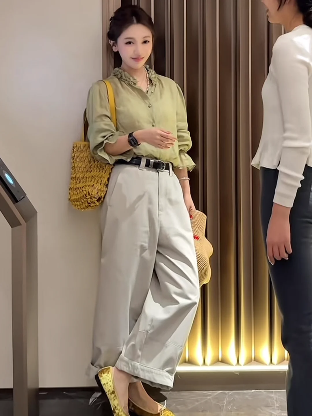 

High Waist Straight Leg Cotton Casual Pants Women's Loose Fit Waed Look Comfortable Spring Summer Faion Ladies Trousers