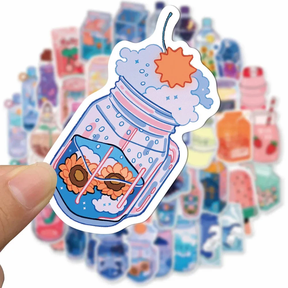 10/30/50PCS INS Style Cute Drink Aesthetic Stickers Cartoon Decals Diary Scrapbook Laptop Phone Graffiti Sticker for Girls Kids