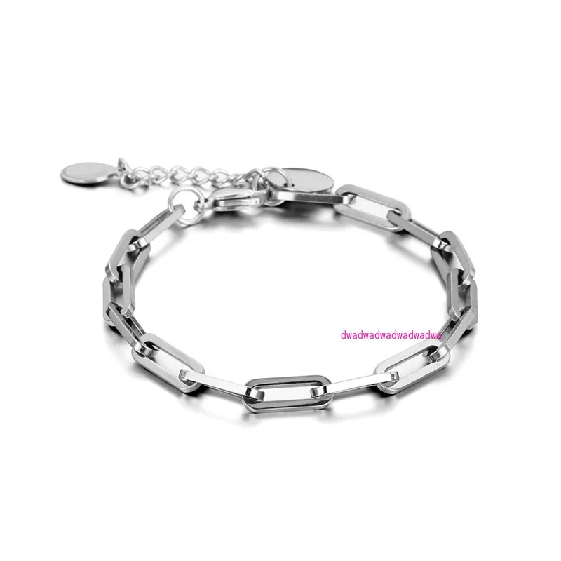 

Geometric square buckle thick chain titanium steel bracelet neutral wind punk cool hip hop couple bracelet YL141