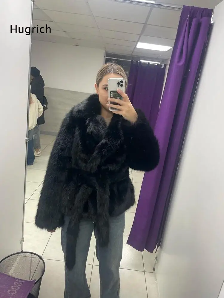Stylish Loose Fit Faux Fur Coat Women Soft Plush Fabric With Open Front Fashionable Cold Weather Layering Piece For Outdoor