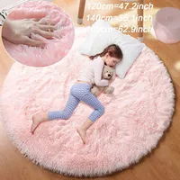 Super Soft Plush Round Rug Mat Fluffy White Carpets For Living Room Home Decor Bedroom Kid Room Decoration Salon Thick Pile Rug