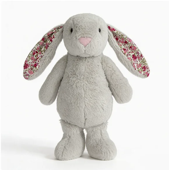 23cm Adorable Floral Bunny Plush Toy Huggable Soft Stuffed Rabbit Doll with Floral Ears Birthday Gift for Girl Plush Collectors image 3