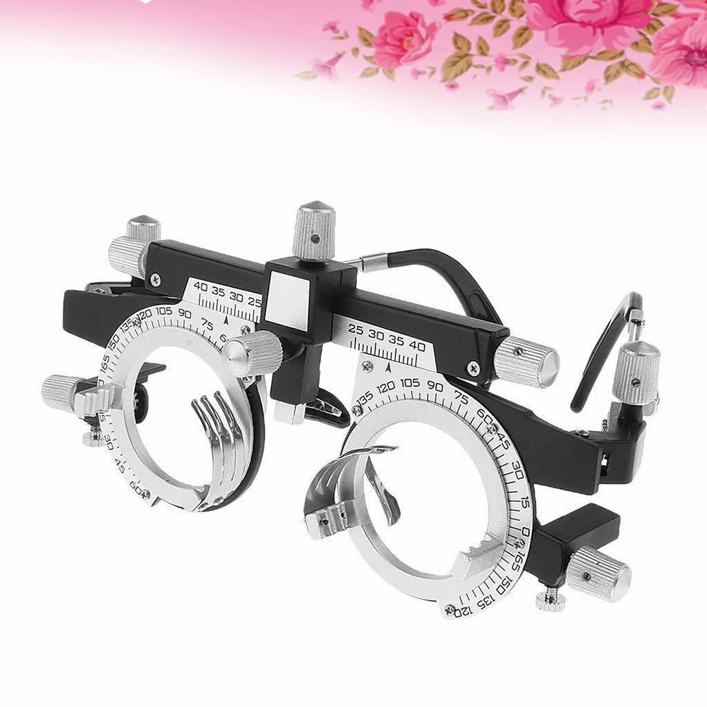 

Professional Adjustable Optical Trial Lens Frame Eye Optometry Lightweight Metal Plastic 4 Lenses 38Mm Pd 48-80Mm Horizontal