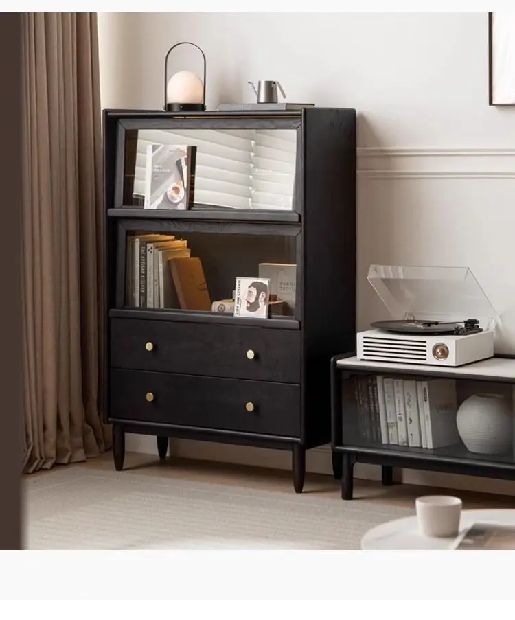 Q  TV Side Cabinet Living Room Sofa Storage Solid Wood Storage Standing Cabinet  Style