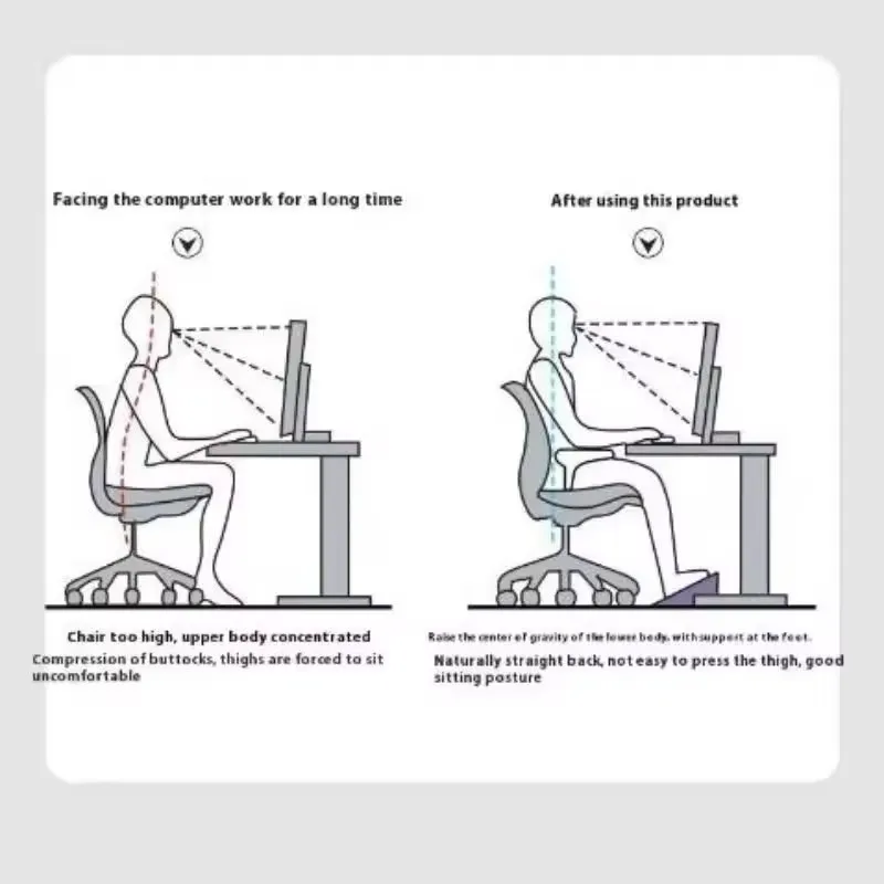 Adjustable Under-Desk Footrest Featuring Massage Rollers for Enhanced Home and Office Comfort
