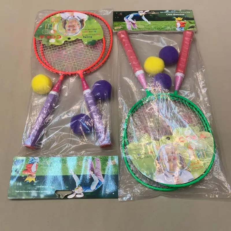 Badminton-Set für Kinder, 2 Schläger, leichte Schläger aus Aluminiumlegierung für Familienspiele im Freien, Anfänger-Sportspielzeug für Kinder