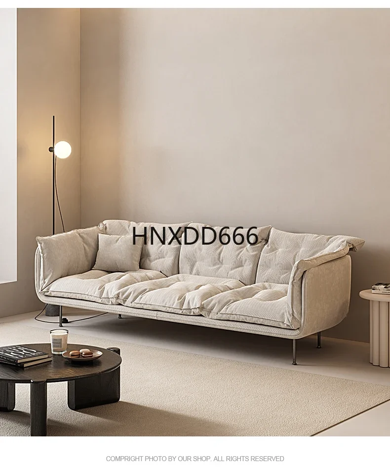 sofa living room furniture Italian minimalist straight row down sofa large sitting depth combination