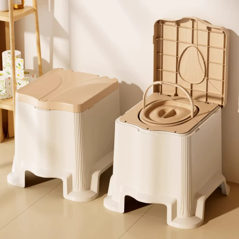 Portable Sensor Bedside Toilet Plastic Commode for Elderly –Pregnant Urinal, Foldable Bedside Stool, Anti-Slip Night Pot Compact