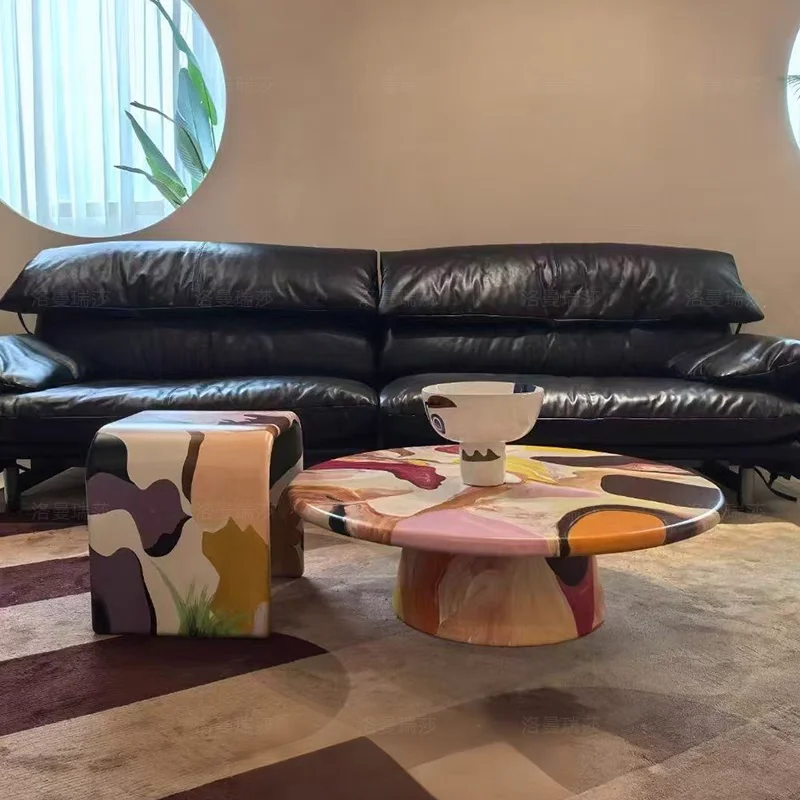 

Living room household hand-painted special-shaped cloud coffee table personality