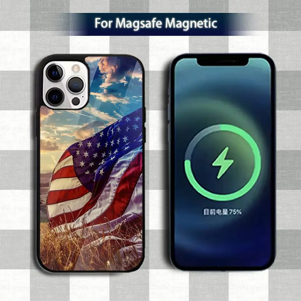 حافظة هاتف بعلم أمريكا U-USA لهواتف iPhone 13,12,15,17,11,16,14,Pro,Max,Plus,Mini,Magsafe,حافظة شحن لاسلكية مغناطيسية #4