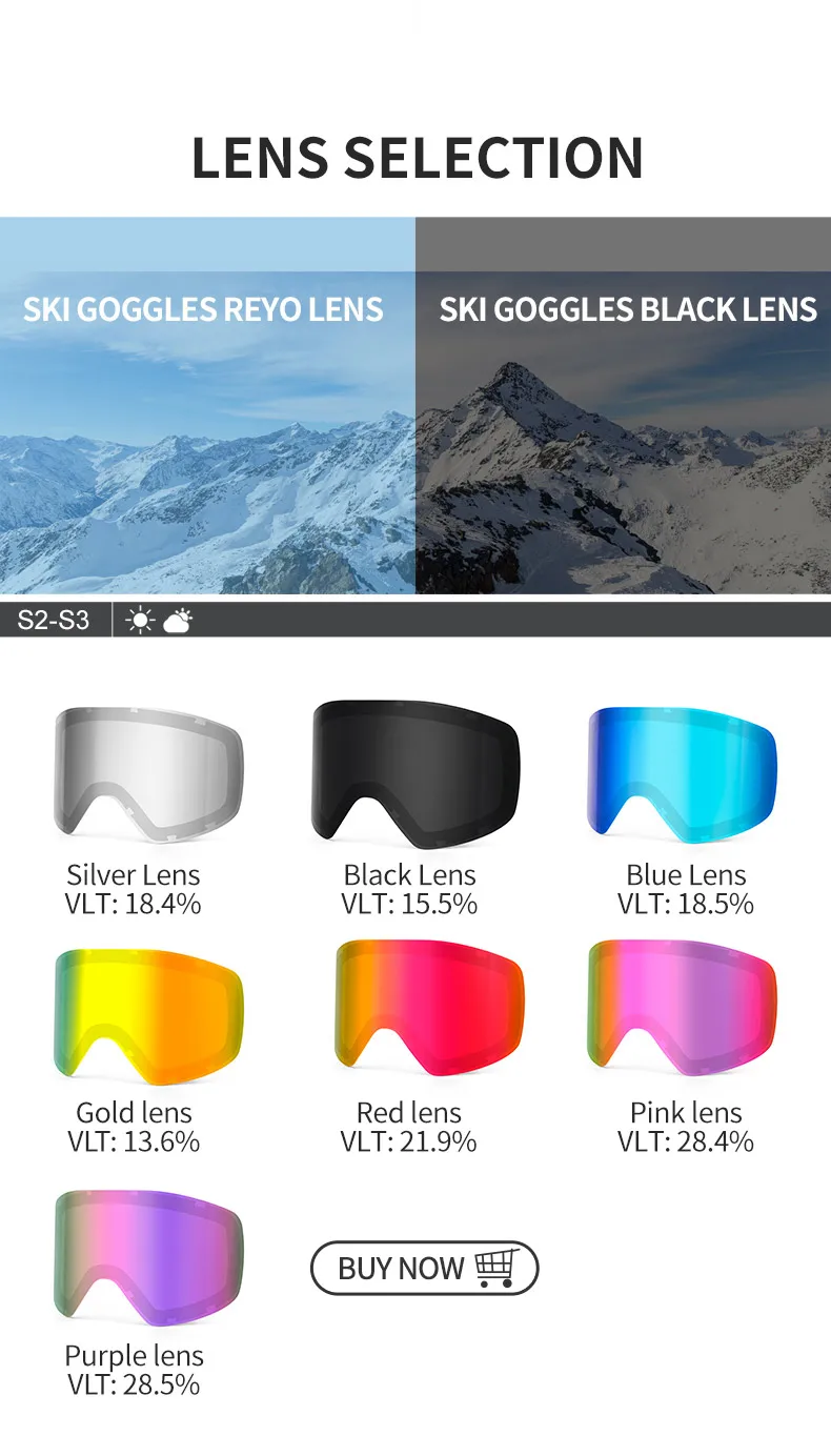 COPOZZ Zylindrische Skibrille für Männer und Frauen, Doppelschicht-Snowboardbrille für Erwachsene, Anti-Beschlag UV400 Skate-Skibrille – Detail 6