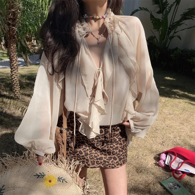 

Женские праздничные брюки в стиле бохо ранней осени Long Sve irt, свободный крой, V-Ne, полиэфирное волокно, чистый цвет, Cod2025