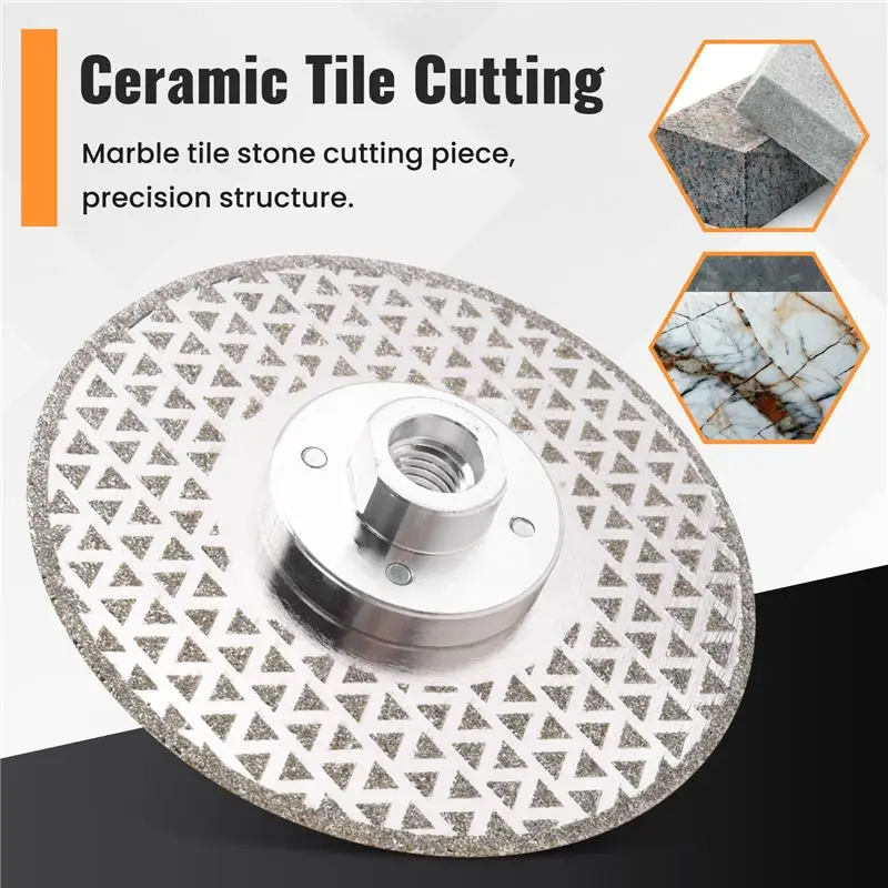Y50A-M14 Vacuum Brazed Diamond Cutting Wheel Saw Blade, Double Sides Disc, Marble, Concrete, Tile Cutting