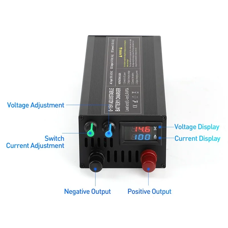 Cargador de batería inteligente Lifepo4 de 14,6 V, 60A, 110-220V, 4S, 12V, cargador de alta potencia para batería de fosfato de hierro y litio