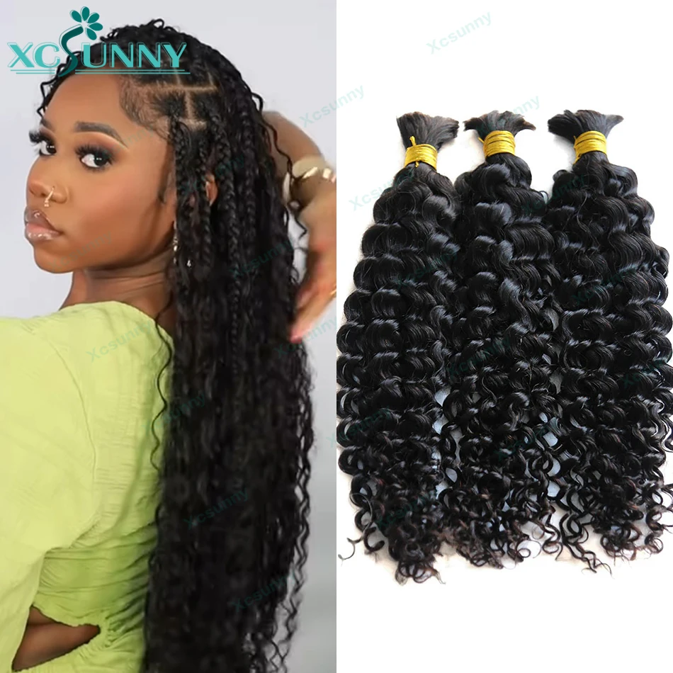 

Bulk Braiding Human Hair Extensions Jerry Curly Color 30 No Weft Double Drawn Wholesale Burmese Boho Braids Human Hair